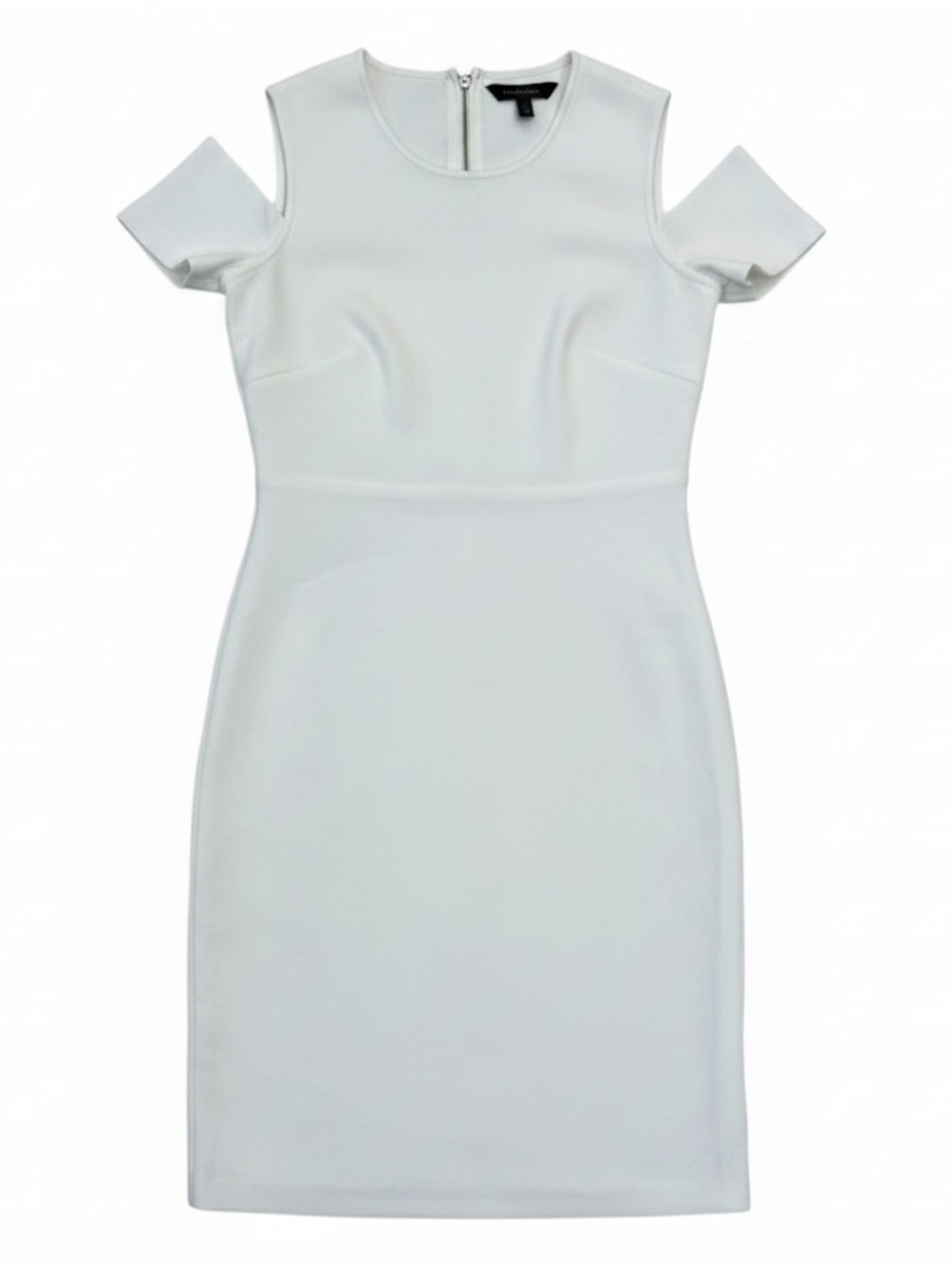 BCBGMaxAzria White Cold-Shoulder Midi Dress